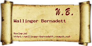 Wallinger Bernadett névjegykártya