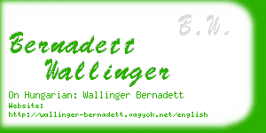 bernadett wallinger business card